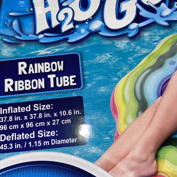 H2O GO Rainbow Ribbon Round Inflatable Pool Tube. - Picture 4 of 5